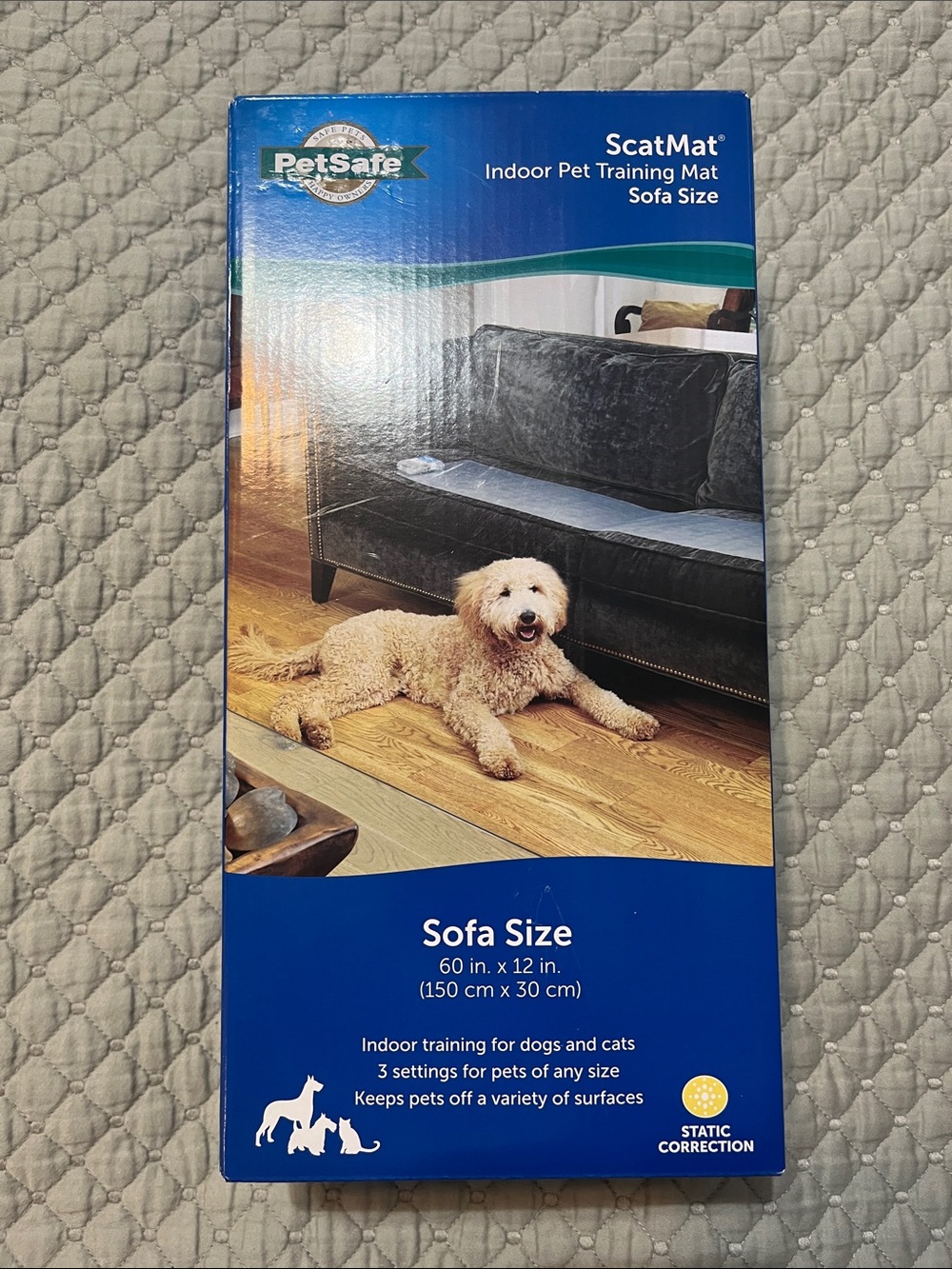 PetSafe ScatMat Indoor Pet Training Mat - Blue and White Packaging